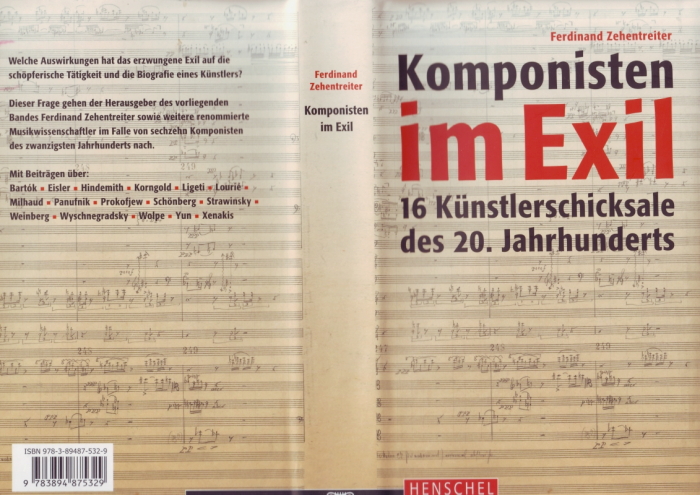 Cover Komponisten im Exil (Hg. Zehentreiter), Henschel Verlag 2008